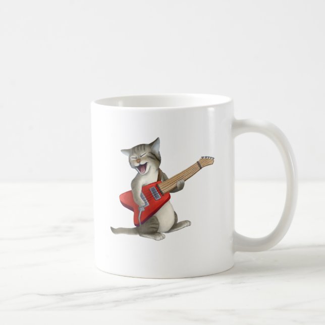 Katze, die Gitarre spielt Tasse (Rechts)
