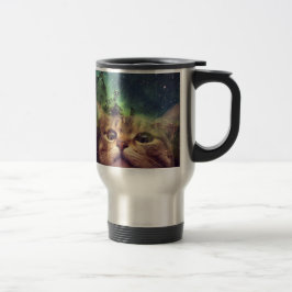 Katze, die in Raum anstarrt Reisebecher