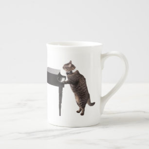 Katze, die Klavier spielt Prozellantasse
