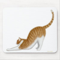 Katze, die Mousepad ausdehnt