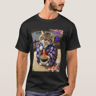 Katze, die Ramen isst - Einzigartiges und süßes ja T-Shirt