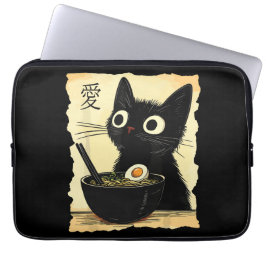 Katze, die Ramen isst  Laptopschutzhülle