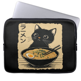 Katze, die Ramen isst  Laptopschutzhülle
