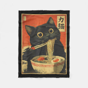 Katze, die Ramen isst, lustige japanische Kawaii-K Fleecedecke