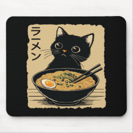 Katze, die Ramen isst  Mousepad