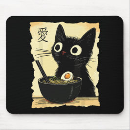 Katze, die Ramen isst  Mousepad
