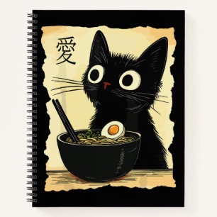 Katze, die Ramen isst Notizbuch