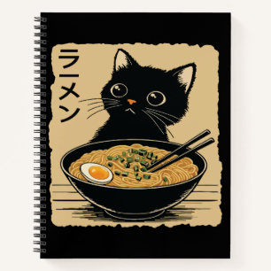 Katze, die Ramen isst Notizbuch