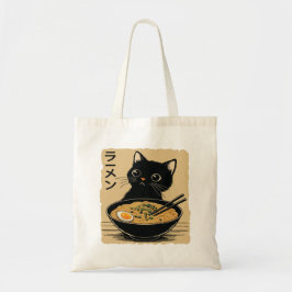 Katze, die Ramen isst  Tragetasche