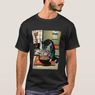 Katze, die Ramen-Nudeln isst, asiatischer Food-Lie T-Shirt