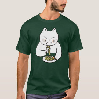 Katze, die Spaghetti essen Katze Eating Spaghetti T-Shirt