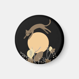 Katze, die über den Mond fliegt 2 Magnet