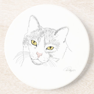 Katze, die Untersetzer zeichnet
