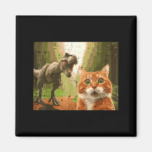 Katze Dinosaurier Trex Selfie Lustiges Meme Humor Magnet