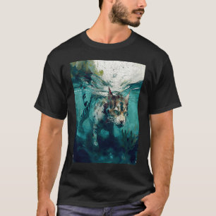 Katze Dinosaurier Unterwasser T-Shirt