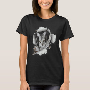 Katze Dj zerrissenes Tuch T-Shirt