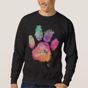 Katze Dog Paw Print Watercolor Rainbow Abstrakt An Sweatshirt