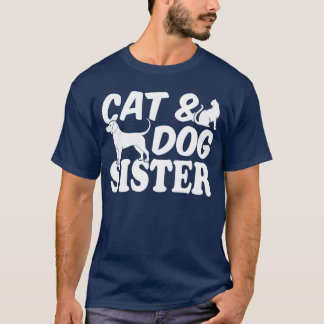 Katze Dog Schwester Niedlich Katze Schwester Dog S T-Shirt