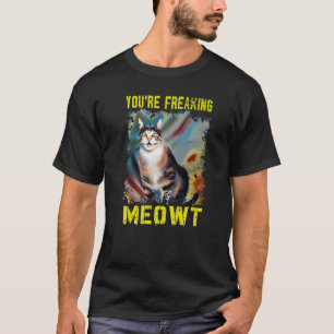 Katze Du machst mich verrückt Vintage-Katze-Miau- T-Shirt