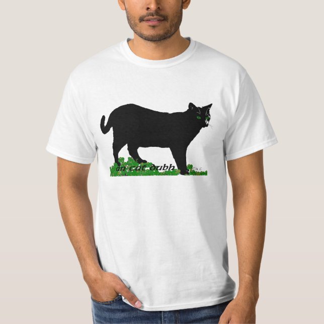 Katze Dubh (die schwarze Katze) Iren T-Shirt (Vorderseite)