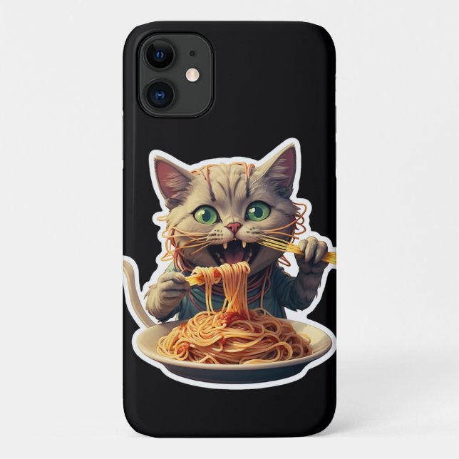 Katze Eating Spaghetti Case-Mate iPhone Hülle (Rückseite)