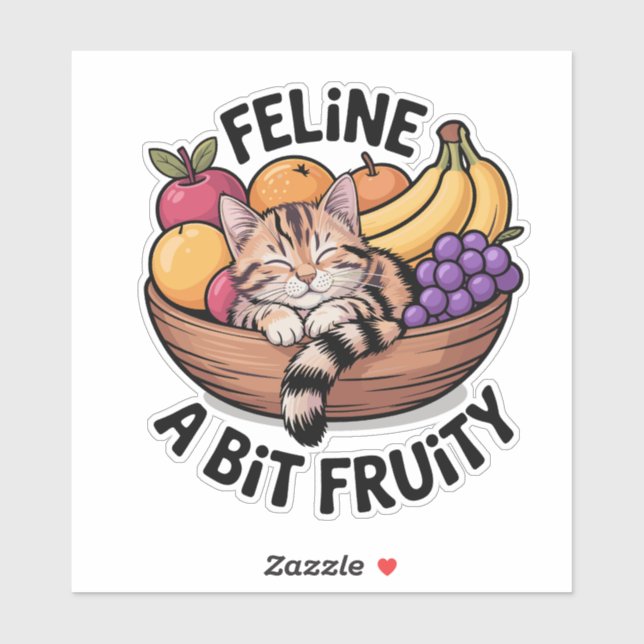 Katze ein bisschen fruchtig - Gemütliche Katze Aufkleber (Blatt)