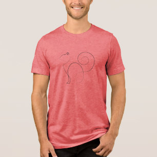 Katze Ein-Linien-Zeichnungskunst Tri-Blend Shirt