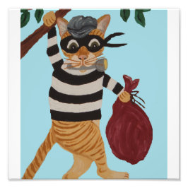 Katze Einbrecherin Fotodruck