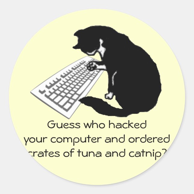 Katze eingeben runder aufkleber (Vorderseite)