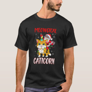 Katze Einhorn Caticorn Katze Weihnachtsmann Weihna T-Shirt