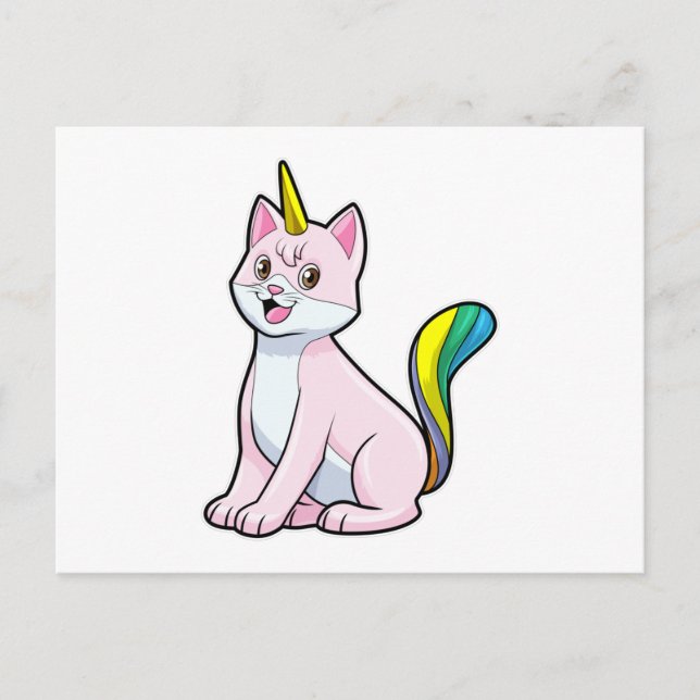 Katze Einhorn Postkarte (Vorderseite)