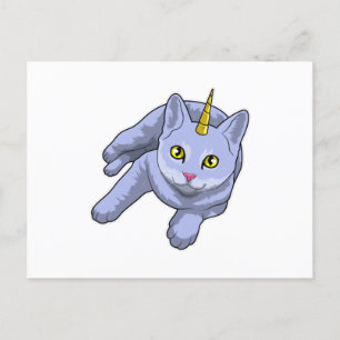 Katze Einhorn Postkarte
