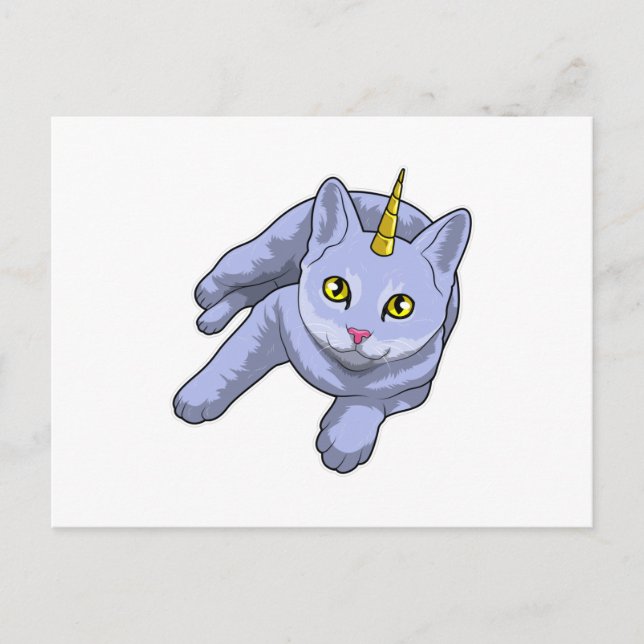 Katze Einhorn Postkarte (Vorderseite)