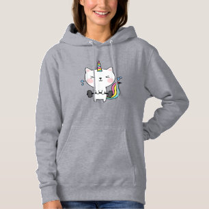 Katze Einhorn T Shirt Workout Gym Regenbogen Catic