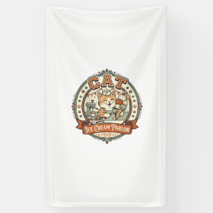 Katze Eisdiele Katze Eisdiele Katze Vint Banner