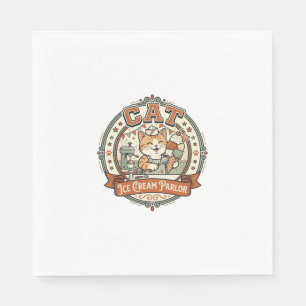 Katze Eisdiele Katze Eisdiele Katze Vint Serviette