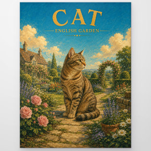 Katze Englischer Garten Wasserfarbe GeoSaga Postkarte