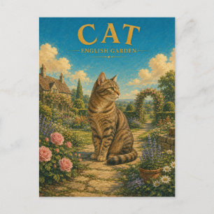 Katze Englischer Garten Wasserfarbe GeoSaga Postkarte