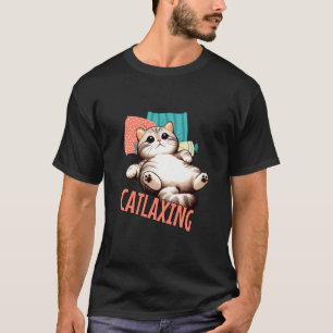 Katze Entspannend Auf Dem Rücken Ruhend Faul T-Shirt