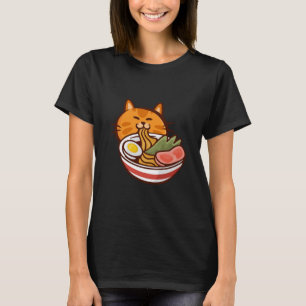 Katze essen Ramen Japan Kitten Kitty Pet Tier Gif T-Shirt