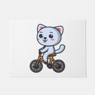 Katze fährt Fahrrad Katzen-Design-Geschenke für Fr Fußmatte