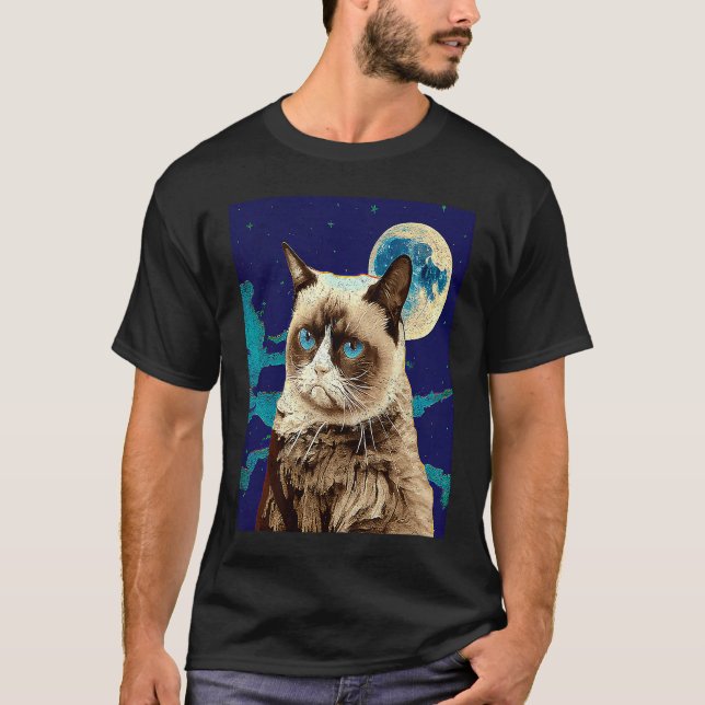 Katze Faultier Mond T-Shirt (Vorderseite)