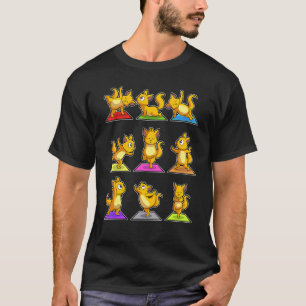 Katze Faultier Yoga-Posen Sportturnen Ohm Herzschl T-Shirt