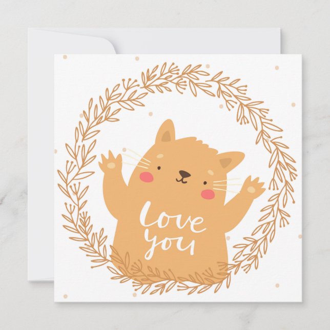 Katze Feiertagskarte (Vorderseite)