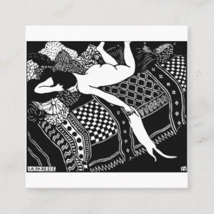 Katze Felix Vallotton Lady Bed Laziness La Paresse Quadratische Visitenkarte