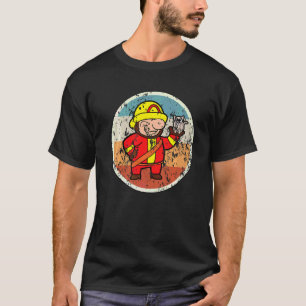 Katze Feuerwehrmann Feuerwehr Vintage Retro T-Shirt
