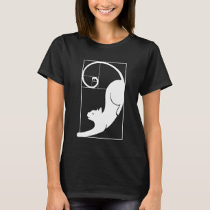 Katze Fibonacci Spirale Heilige Geometrie Verhältn T-Shirt