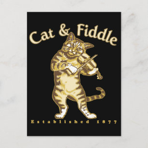 Katze & Fiedel Postkarte
