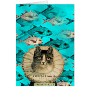 Katze Fische Dich Digitale Collage Weihnachten