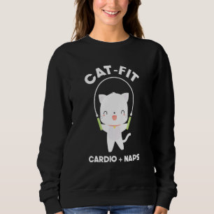 Katze Fit Kardio Nickerchen Kätzchen Springseil Sweatshirt